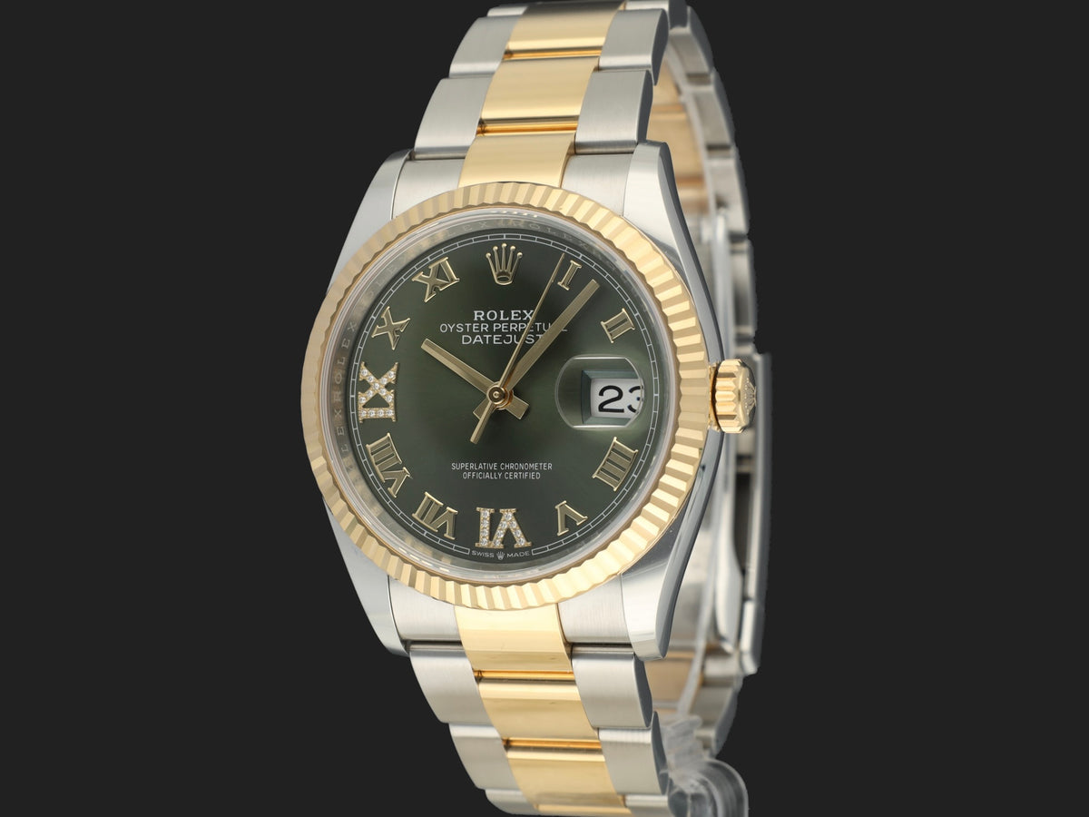 Rolex Datejust Gold/Steel Green Diamond Dial 126233 (1)