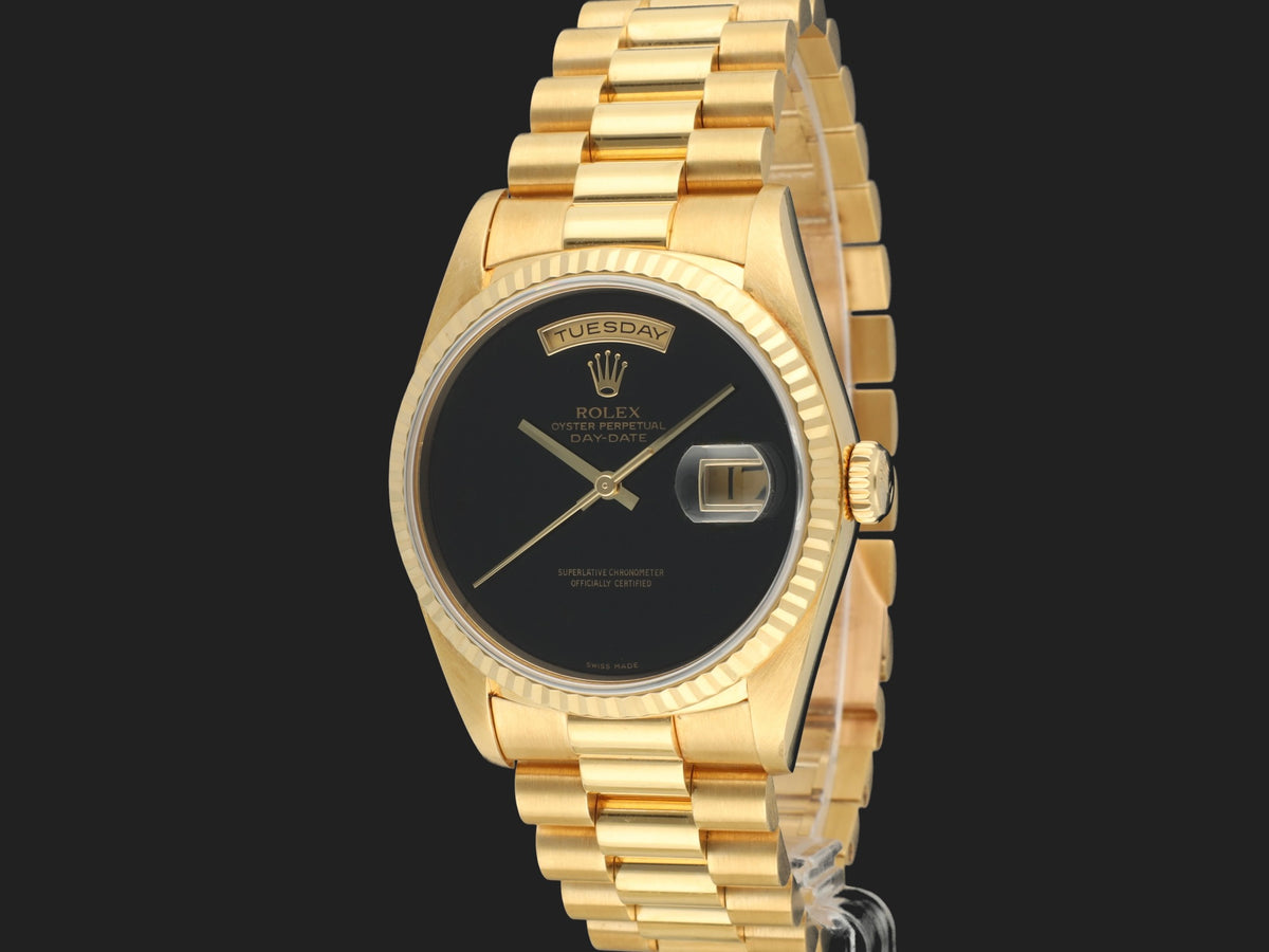 Rolex Day-Date 36 Yellow Gold Onyx Dial 18238 (1)