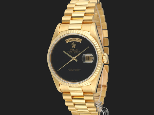 Rolex Day-Date 36 Yellow Gold Onyx Dial