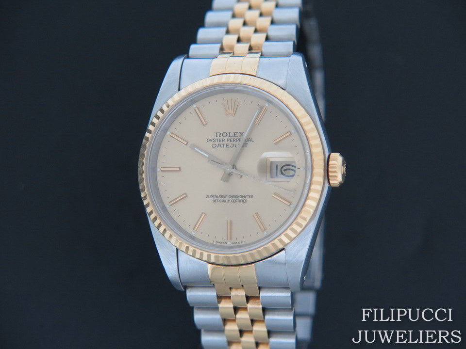 Rolex Datejust Gold/Steel Champagne Dial 16233  (1)