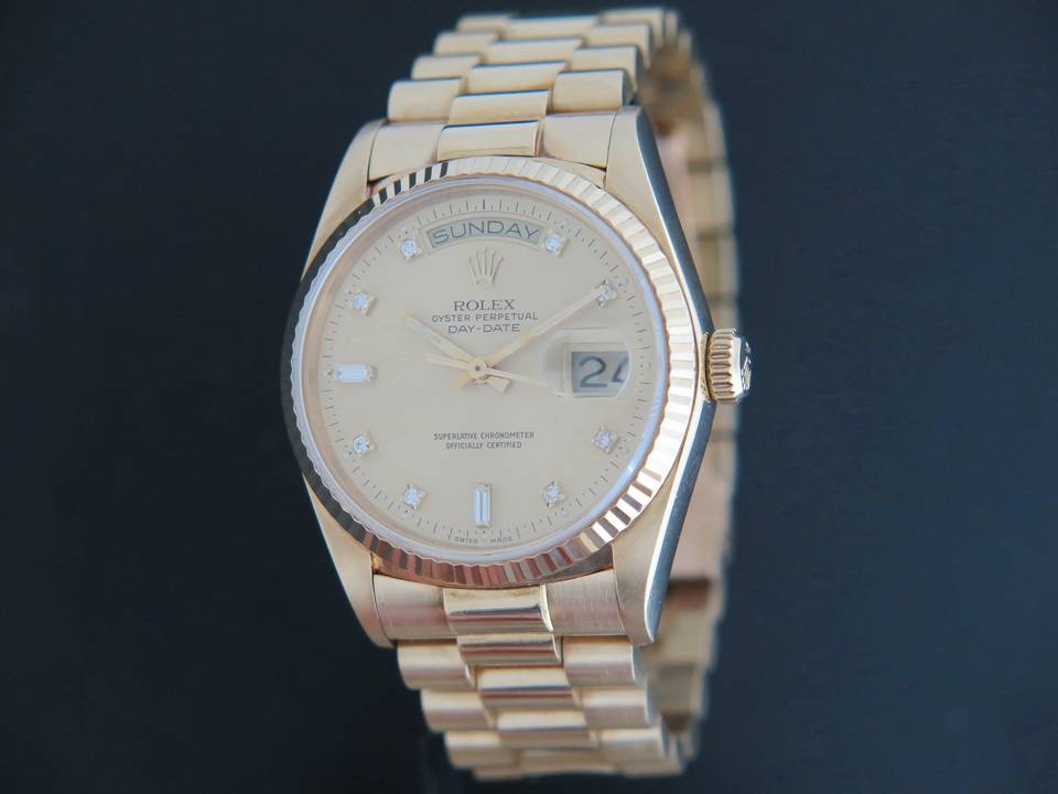 Rolex Day-Date Yellow Gold Diamond Dial 18038 (1)