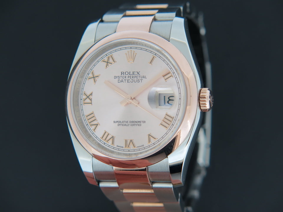 Rolex Datejust Rosegold / Steel 116201 Pink Dial  (1)
