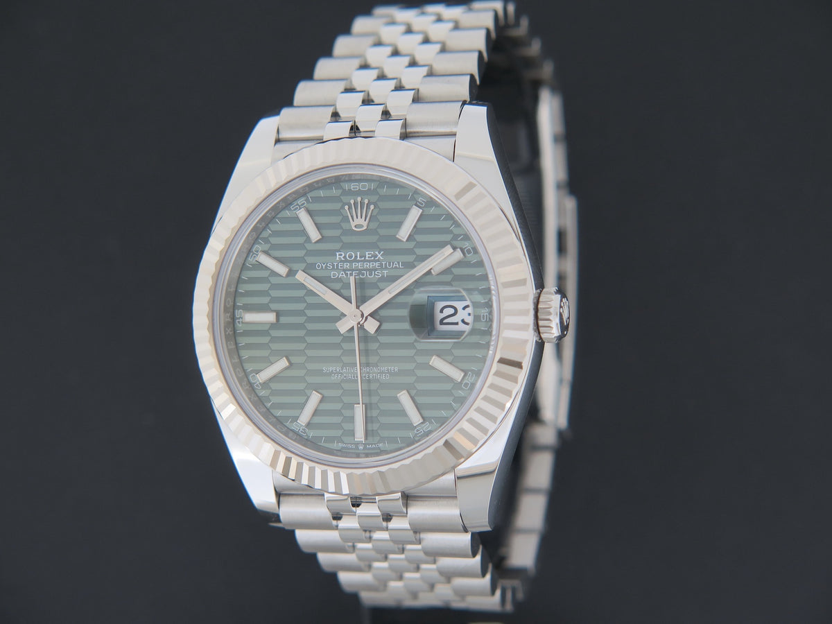Rolex Datejust 41 Mint Green Motif Dial 126334 NEW (1)