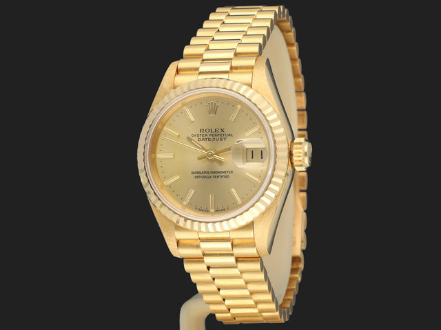 Rolex Lady-Datejust 26 Yellow Gold Champagne Dial