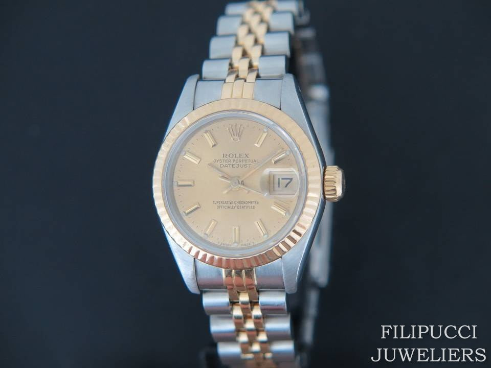 Rolex Datejust Lady Gold/Steel Champagne Dial 69173 (1)