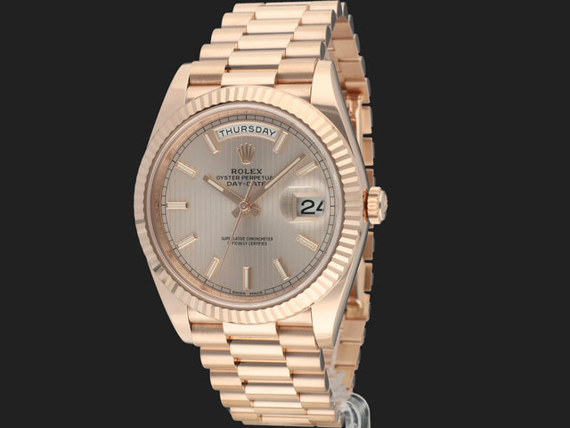 Rolex Day-Date 40 Everose Sundust Tapestry Dial