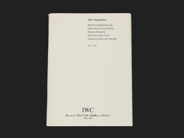 IWC Operating Instructions GST Aquatimer
